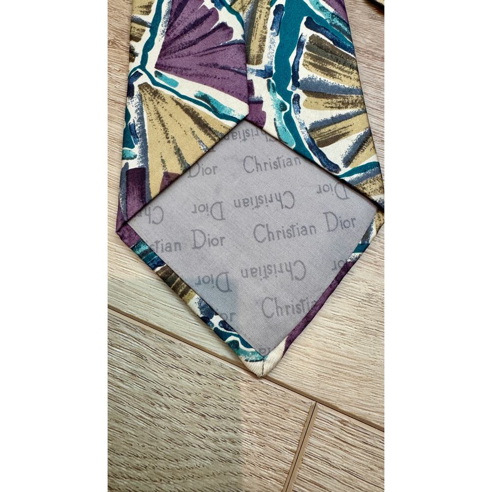 Christian Dior Abstract Print Silk Necktie - Picture 7 of 10